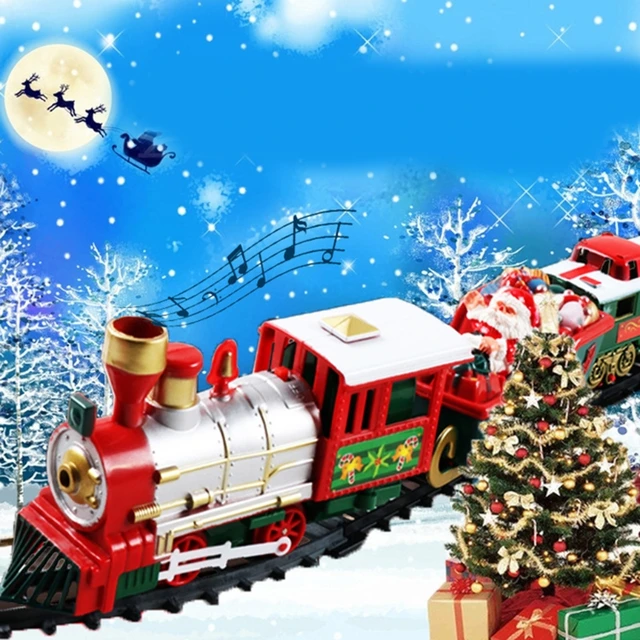 40JC Set of 22Pcs Classic Musical Santa’s Express Delivery Electric Christmas Steam Train Set 412CM Length Track Gift for Kid 3