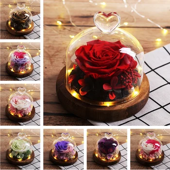 

Valentine's Day Christmas' Gift Real Roses Eternal Exclusive Rose in Glass Dome 2021 Beauty and The Beast Rose Romantic Gifts 20