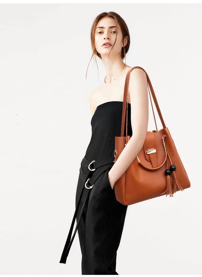 SMOOZA/женская сумка с кисточками, сумки с ручками сверху, женские сумки известного бренда, женские сумки-мессенджеры, Набор сумок из искусственной кожи, композитная сумка