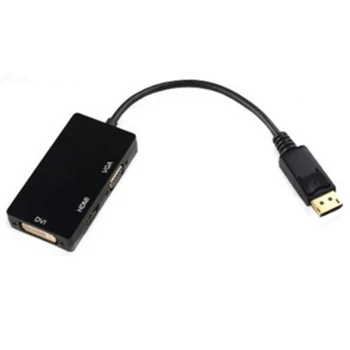 

HDMI HD Adapter Cable Multi Purpose and Convenient Three in One Adapter DP to HDMI VGA DVI HD Converter