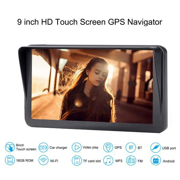 9 дюймов, автомобильный емкостный экран, Gps навигатор, Bluetooth, Fm, 8G, 256 M, Mp3/Mp4 плееры, солнцезащитный козырек, голосовой навигатор для вождения, Карта Европы