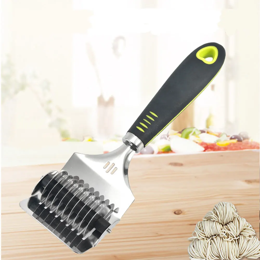 Manual Stainless Steel Noodle Cutter Noodles Maker Knife Pressing Machine Dough Shallot Garlic Roller Cutting for Kitchen Tools