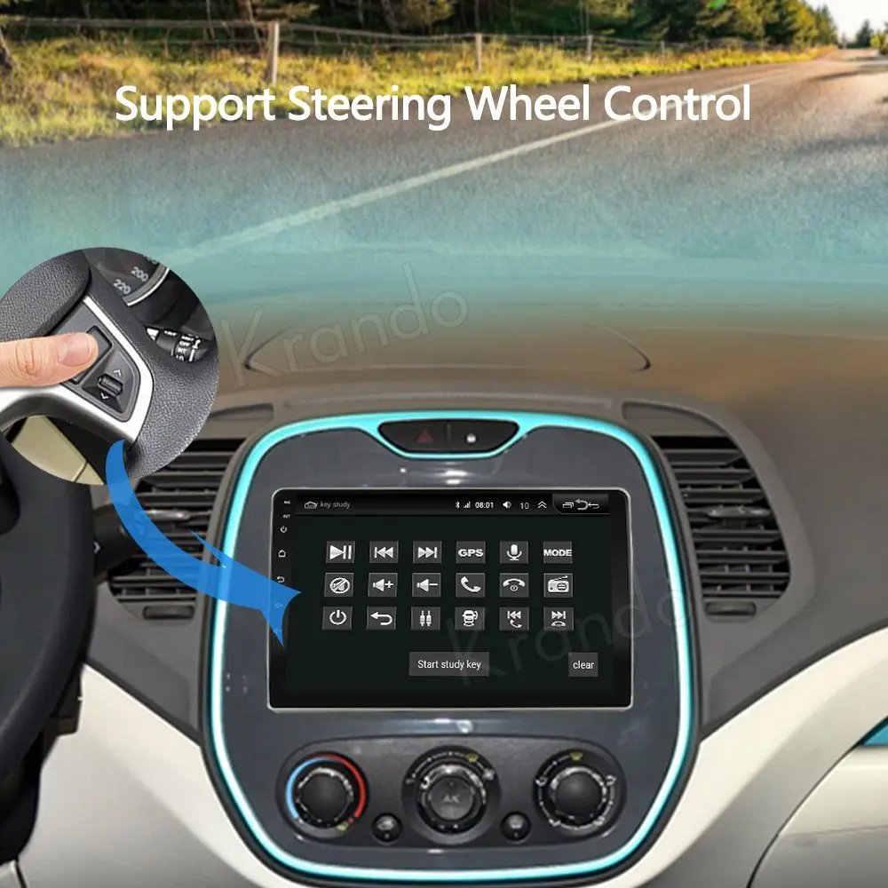 Krando Android 10 0 9 &quotIPS Full Touch автомобильное мультимедийное радио для Renault Captur 2011 2018