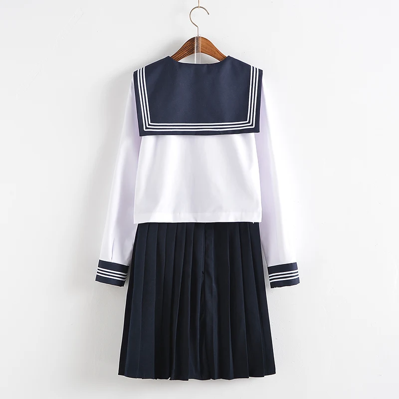 Популярная осенне-Весенняя школьная одежда для девочек, костюм морского флота, костюм японского аниме для косплея, школьная форма, кардиган, свитер+ топ+ юбка+ галстук