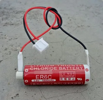 

5PCS/LOT New Original AA 14500 ER6C 3.6V Lithium Battery PLC Batteries With White Plug