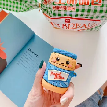 

Luxury 3D Butter Bread Peanut For AirPod 2 1 Case Soft Silicone Wireless Earphone Cases For Apple Airpods Case Cute Cover Funda