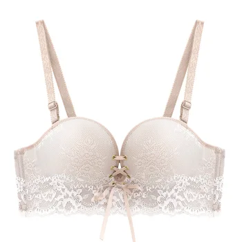 

E lovegirl Summer New Product No Steel Ring Bra Female Lace Bra Small Chest Pull B Underwear Wedding Bra Sexy Lingerie Female