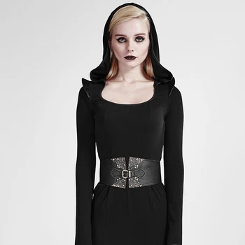 

PUNKRAVE Women's Gothic Palaces Pattern Girdle Streampunk Vintage PU Leather Corset