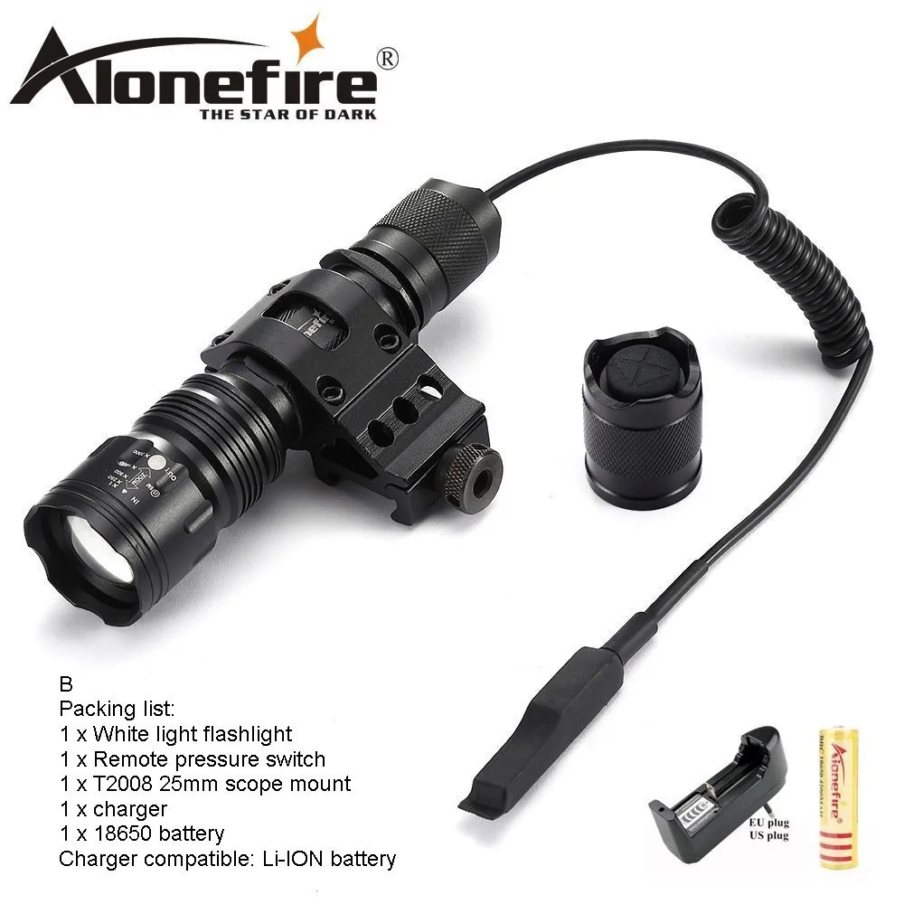 Alonefire TK104 L2 светодиодный 2200LM пистолет тактический светильник для вспышки пистолет фонарь светильник лампа Taschenlampe+ крепление для прицела+ пульт дистанционного управления - Испускаемый цвет: Option B