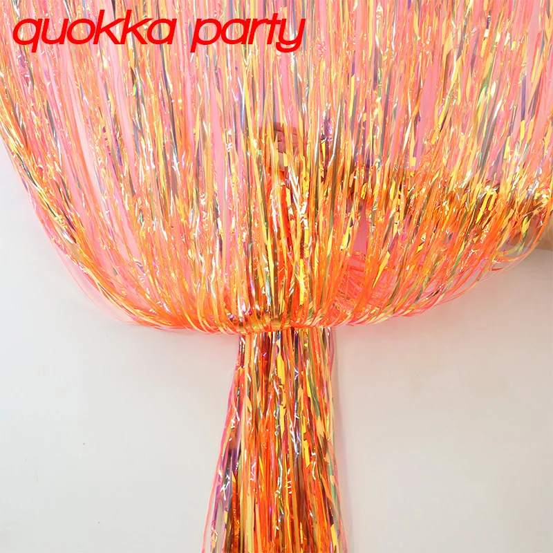 Gorgeous Party Backdrop Curtains Iridescent Tinsel Foil Fringe Birthday Wedding Decoration Baby Shower Anniversary Decor Drapes