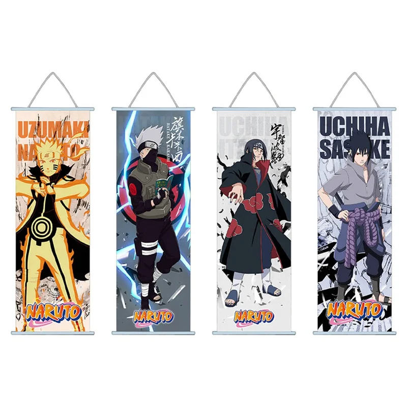 

Japanese Anime Naruto Scroll Painting Kakashi Itachi Uchiha Wall Hanging Art Poster Home Decor Wall Pictures 70*30cm