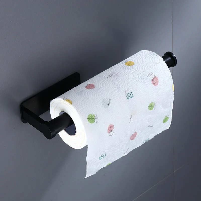 

Manufacturers Direct Selling Simple Alumimum Roll Stand Toilet Paper Holder Kitchen Dual Purpose Holder Plastic Wrap Rack