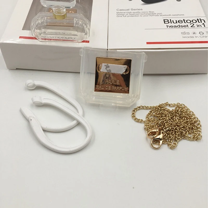 3d роскошный флакон духов силиконовый чехол для Apple Airpods 2 1 чехол Bluetooth наушники аксессуары милый защитный чехол для наушников
