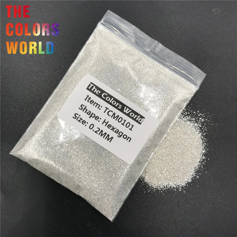 Günstige TCM0101 Sterling Silber Farbe Metallic Glanz Hexagon Form Nagel Glitter Nail art Dekoration Make Up Körper Glitter Handarbeit DIY