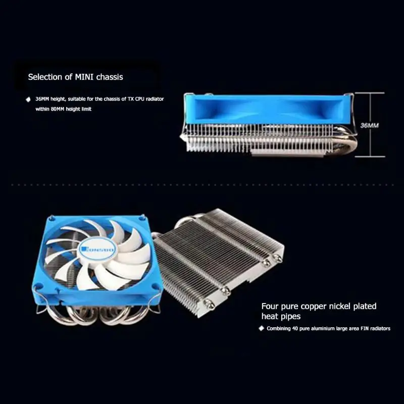 Jonsbo hp-400 cpu охлаждающий вентилятор HTPC корпус все-в-одном ПК 4 тепловые трубы компьютерный радиатор