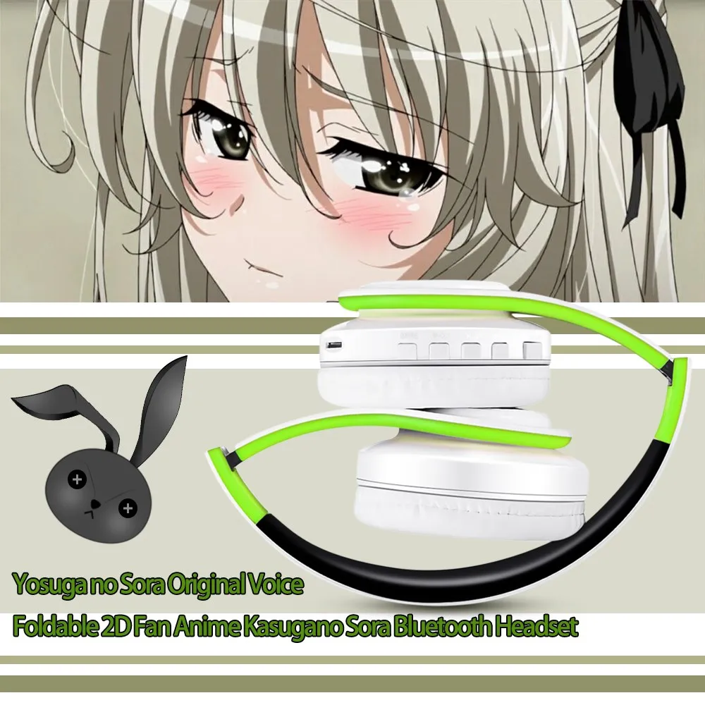 Anime Yosuga Não Sora Cosplay Headconjunto Popular Anime Jogo Fone de Ouvido Bluetooth Moda Presente do Estudante Kasugano Sora - Image 6