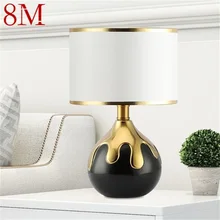 Lampe de Table en céramique de 8M, tissu de luxe moderne pour la maison, le bureau, la chambre à coucher, l'hôtel