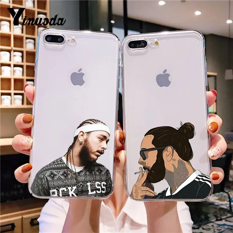 Yinuoda для iphone 7 XSMAX чехол Post Malone Coque Shell чехол для телефона iphone 8 7 6 6S Plus X 10 5 5S SE XR XS XSMAX