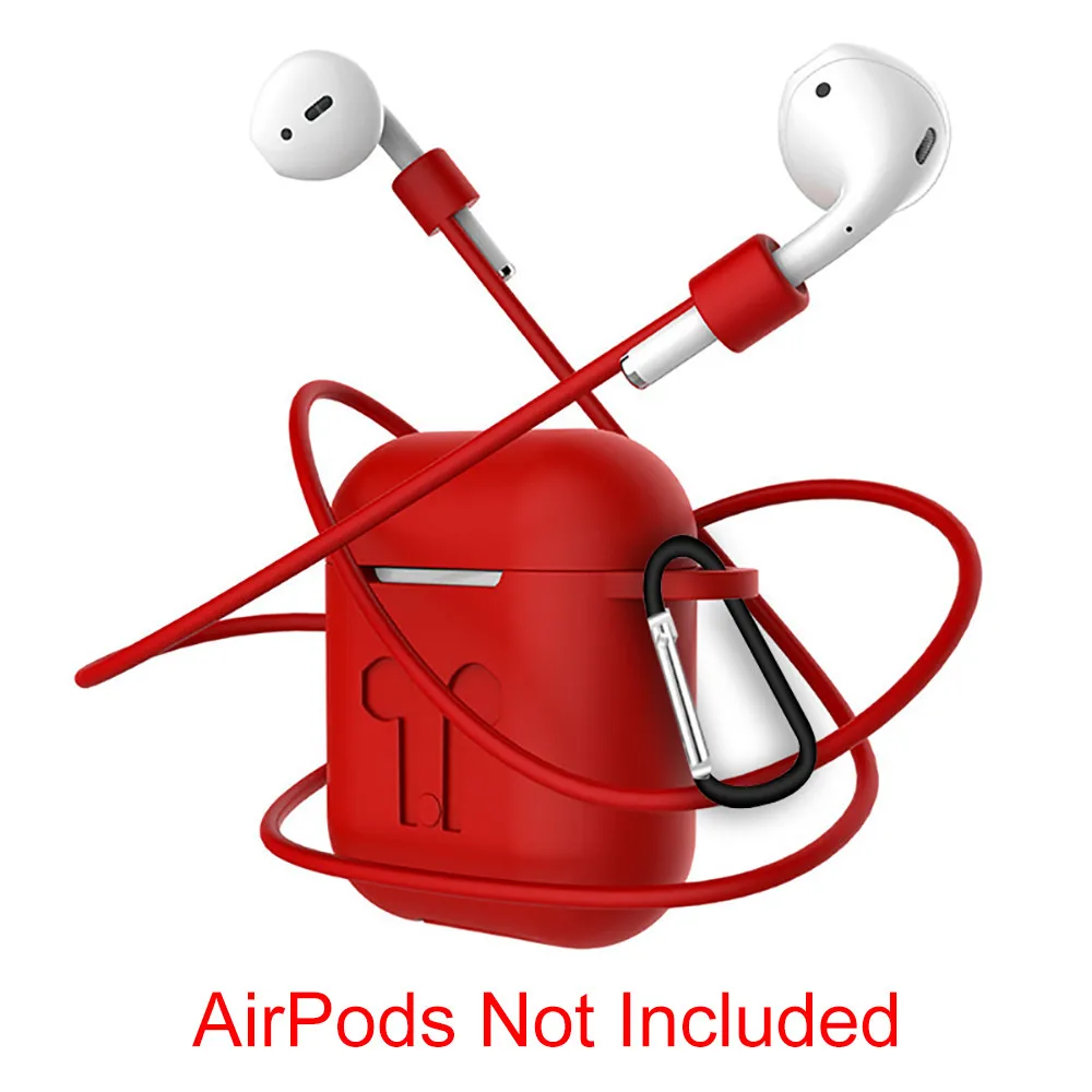 Защитный силиконовый чехол для AirPods, противоударный чехол для наушников Apple Air pods, мягкий тонкий Противоскользящий чехол для наушников - Цвет: Red