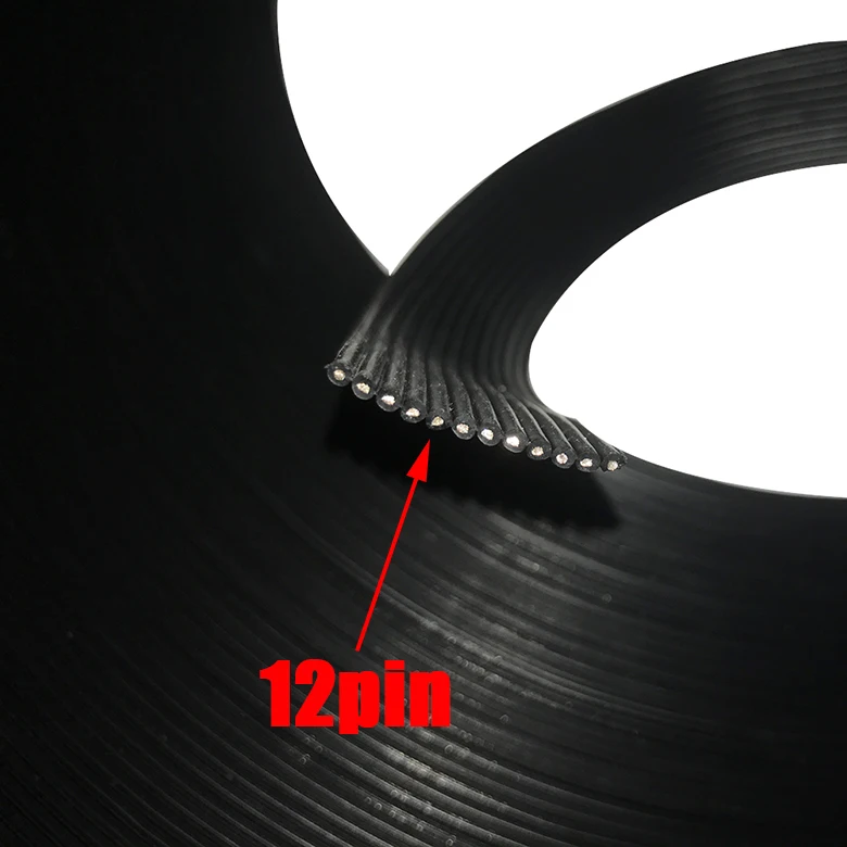 Супер мягкий силиконовый кабель 22AWG 12p14p высокая температура мягкая параллельная линия 22AWG 0,3 квадратный 0,08 мм черный медный провод 10 м