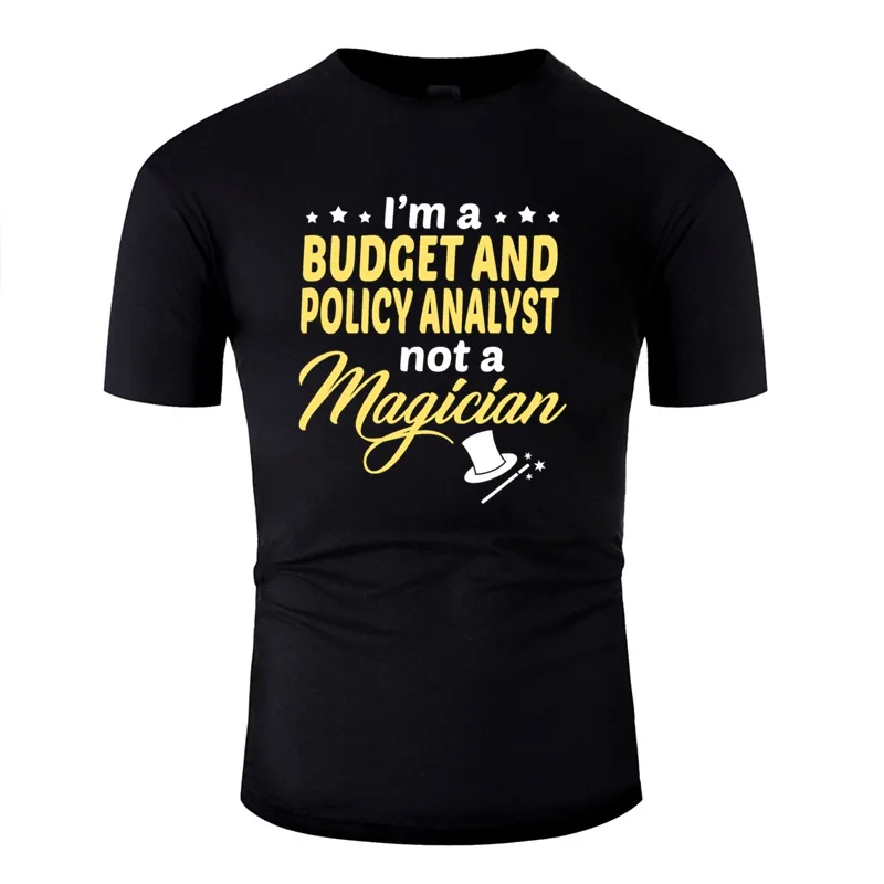 Printed Budget And Policy Analyst T Shirt Men Crew Neck Male 100% Cotton Shirts Hiphop Tops |