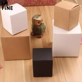 

20pcs 11 sizes Black Carton Kraft Paper square paper Box,small white cardboard paper packaging box,Craft Gift Soap Packaging box