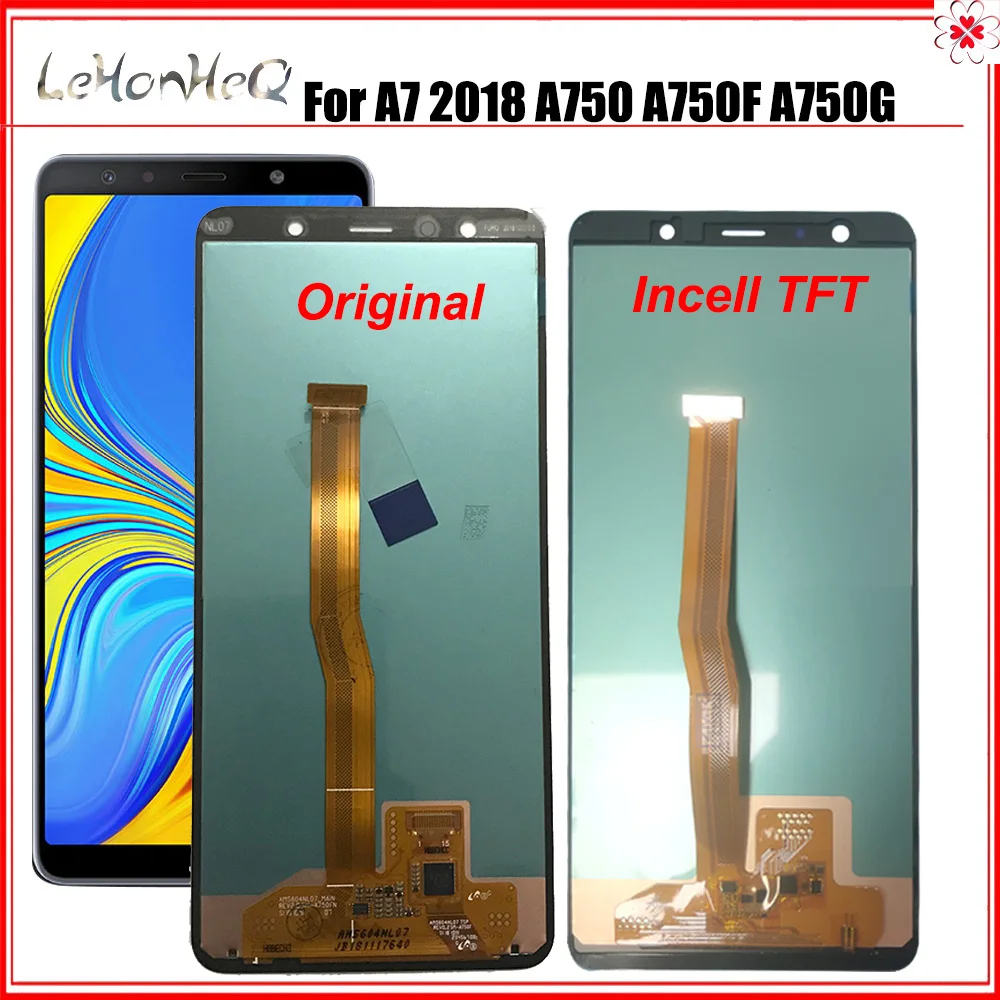 Супер AMOLED/OLED/TFT lcd для samsung Galaxy A7 2018 A750 SM-A750F A750F дисплей с сенсорным экраном в сборе