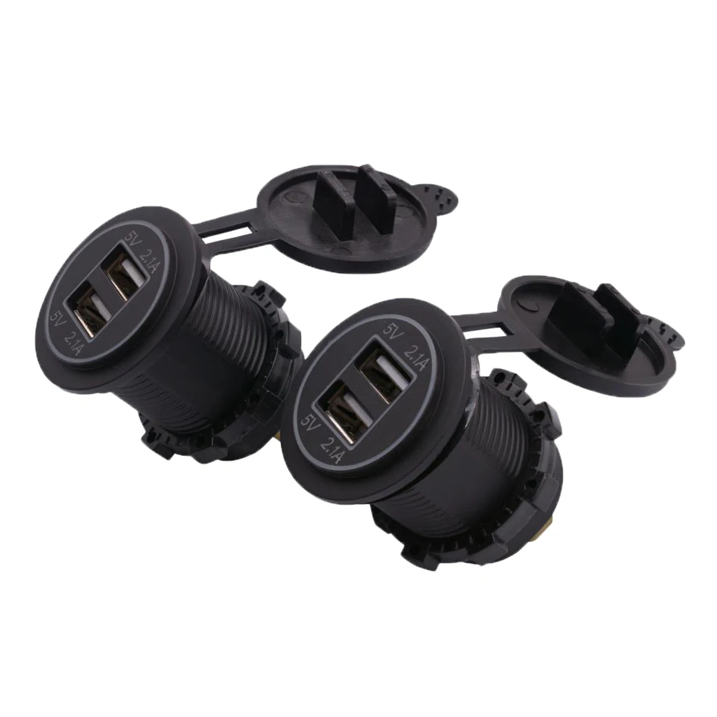 2 шт. 5 в 4.2A двойной USB порт зарядное устройство гнездо адаптера Питание выход красный и зеленый светодиодный