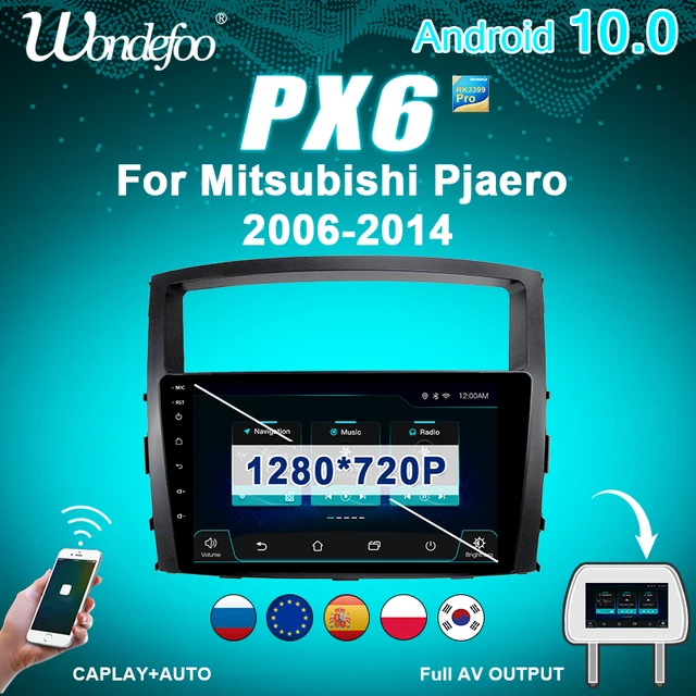 $90.87 2 din Android 10 car radio PX6 For MITSUBISHI PAJERO 2006-2014 GPS Screen car stereo bluetooth Navigation auto audio Multimedia