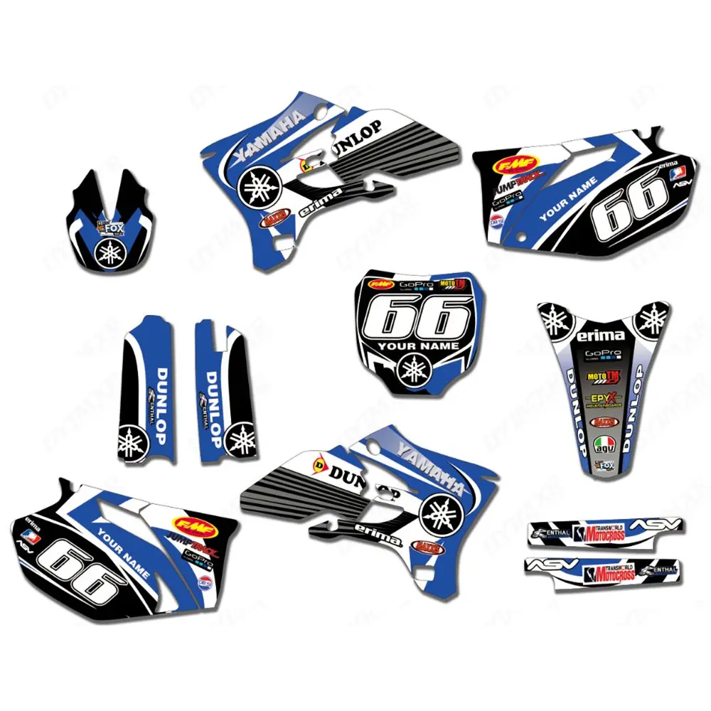 

New Full Graphics Decals Stickers Custom Number Name Glossy Bright Stickers Waterproof for YAMAHA YZF250 YZF450 2003 2004 2005