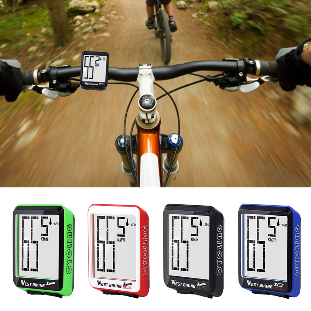 West Biking Wireless Cycling Bike Computer Odometer Speedometer Backlight Road Bicycle MTB Mountain Folding Bikes Accessories