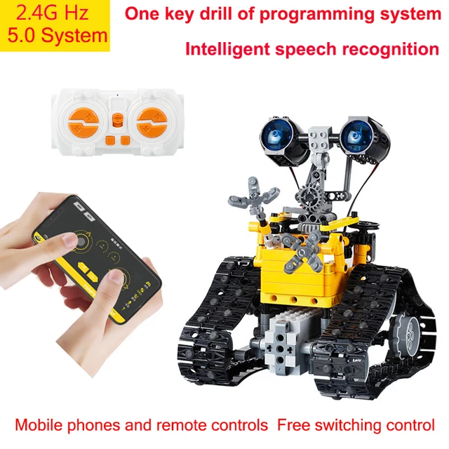 In Stock Technical  Remote Control Electric Programming Robot Building Blocks Model Assemble Bricks Kids Toy Car Gifts 4