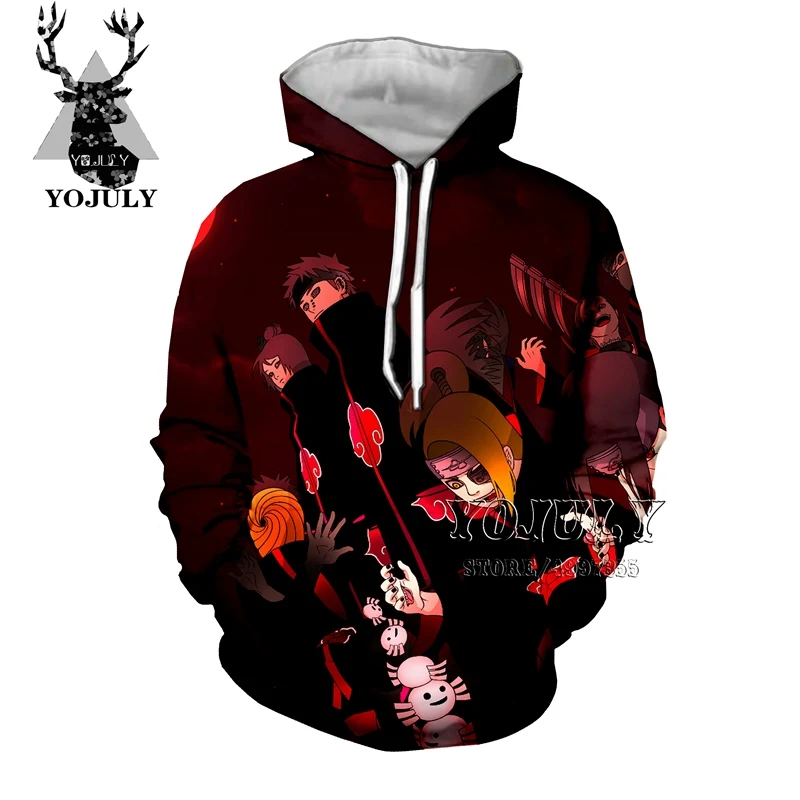 YOJULY Naruto hot sale Hoodies Jacket boy girl teens 3D Hoodie Cosplay Akatsuki Hoodies Sweatshirt streetwear hip hop Anime C113 - Цвет: 9
