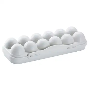 

12 Seats Plastic Egg Storage Box Egg Tray Holder Containers Organizer Kitchen Fridge Crisper Anti-collision Accessories