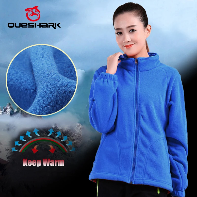 

Queshark Women Polar Fleece Hiking Thermal Jackets Outdoor Sports Climbing Trekking Camping Cycling Ski Windbreaker Warm Coat