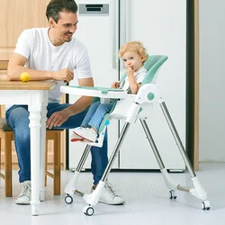 Chaise pour nouveau né avec roulettes, siège Portable pour bébé, réglable et pliable, chaise haute d'alimentation pour bébé 
