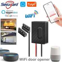 SECUGARD Tuya Garage WiFi Garage Door Opener Remote Control For Gate Tuyasmart Smart Life Alexa Echo Google Home APP Control