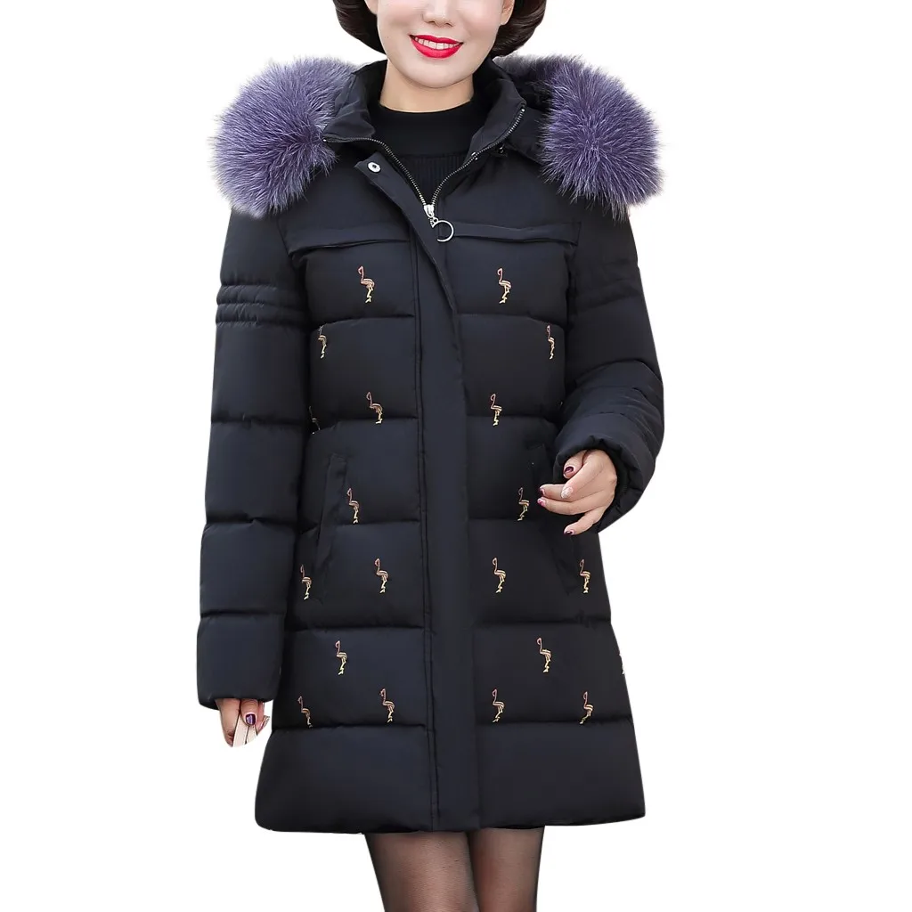 Chaqueta manteau femme зимнее женское пальто с вышивкой и пуговицами, длинное пальто с длинным рукавом для мамы, abrigos mujer invierno