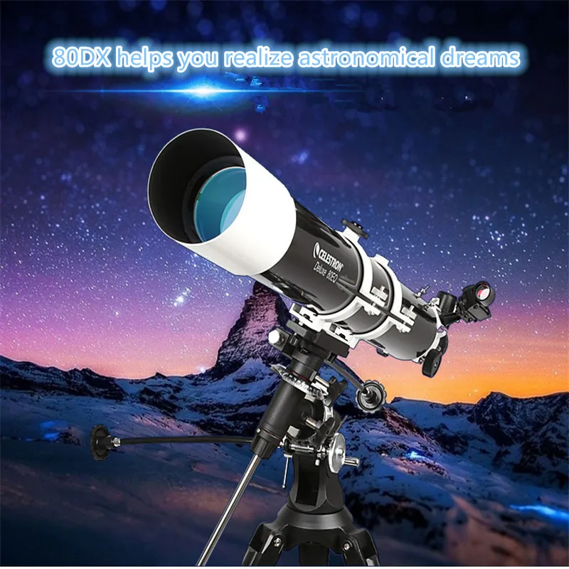80EQ астрономический телескоп HD Наслаждайтесь луной удобно носить штатив астрономическое зеркало