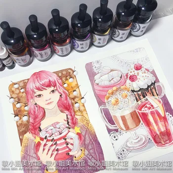 

super vision watercolor ink 20ml bottled aquarel aquarelle animal and plant liquid acuarela wasserfarbe suluboya for art supply