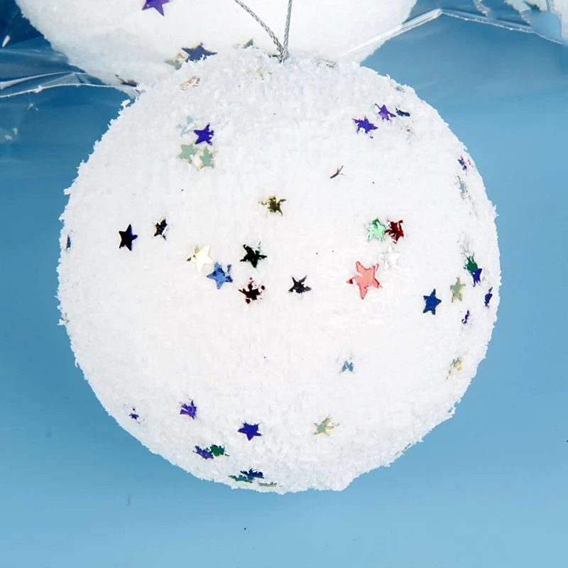6 белых рождественских шариков DIY для украшения дома, вечерние украшения для рождественской елки
