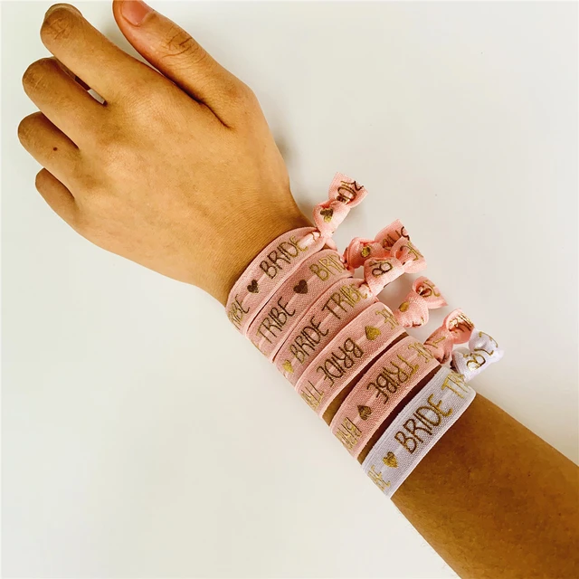 10 x Bachelorette Bracelets, Band Team Bride Bachelorette Party Favours  Bracelets, Bridal Tribal Hair Ties Bachelorette Accessories (Size: 8 Pink,  2 White) : Amazon.co.uk: Home & Kitchen