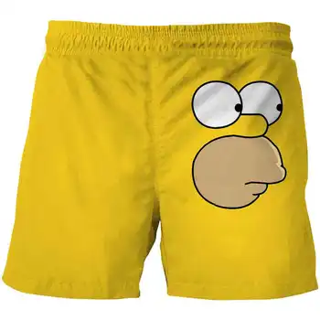 

Boys 3D Cool Simpson Shorts Kids Cartoon Shorts Girls Children Summer Beach Loose Shorts Casual Pants Polyester 3-14Yrs Hot