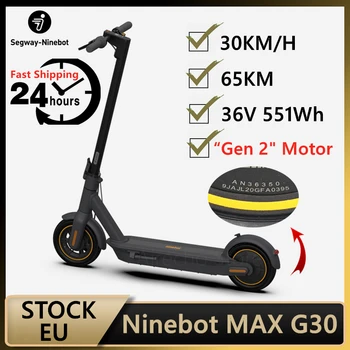 Günstige EU Lager 100% Marke NEUE Original Ninebot MAX G30 Smart Elektrische Roller Faltbare KickScooter Dual Bremse Skateboard Mit APP