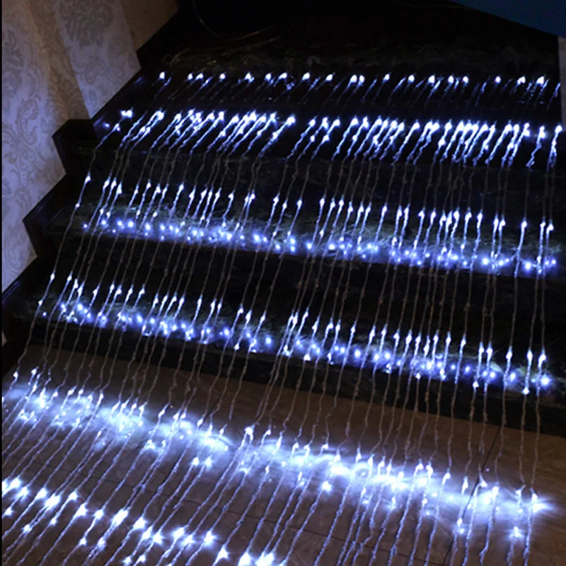 3X3 м 320 светодиодный Водопад занавеска сосулька гирлянды метеоритный дождь Гирлянда Свадебные Декоративные сказочные гирлянды рождественские огни