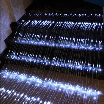 

3X3M 320 LED Waterfall Curtain Icicle String Lights Meteor Shower Rain Garland Wedding Decorative Fairy String Christmas Lights