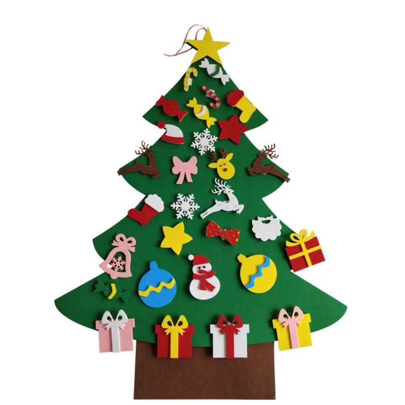 DIY Войлок Рождественская елка 3D Рождественская елка ткань войлок большой Рождественский Настенный Набор для развлечения украшение дома