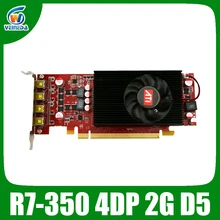 Многоэкранный дисплей карты R7 350 2 ГБ GDDR5 128 бит 4DP для низкопрофильного ПК поддержка 4 режима дисплея