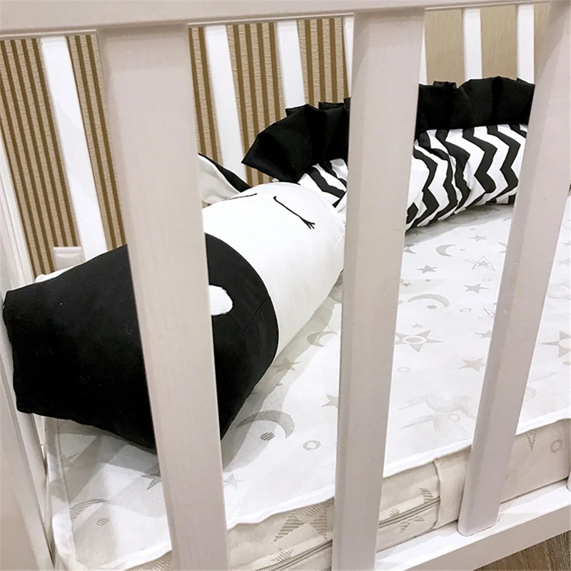 Черно-белая Детская кровать в форме зебры, детская кроватка, ограждение, бампер, подушка, анти-столкновения, бар, детская кровать, защита