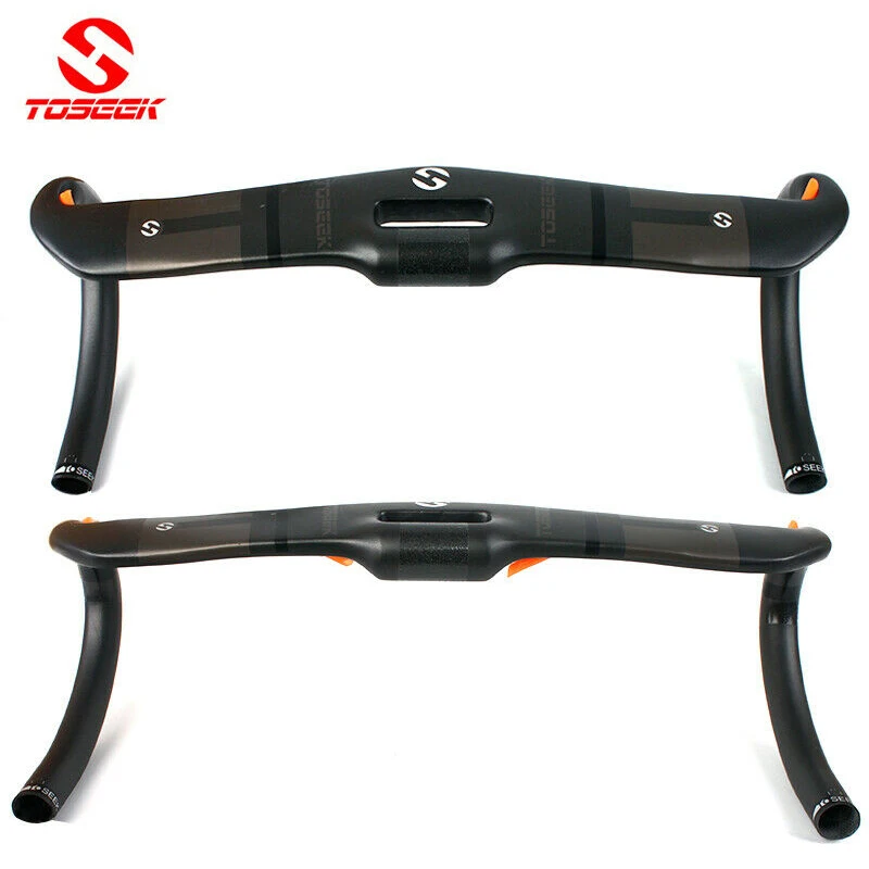 TOSEEK Carbon Road Handlebar Reach 77mm Bar 31.8*400-440mm Bicycle Accessories